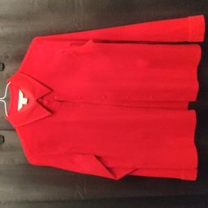 Petite Sophisticate Red long sleeve button down